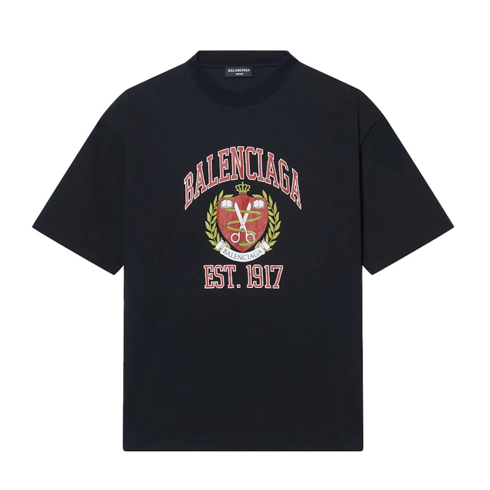 Balenciaga university navy tshirt. Size Medium.